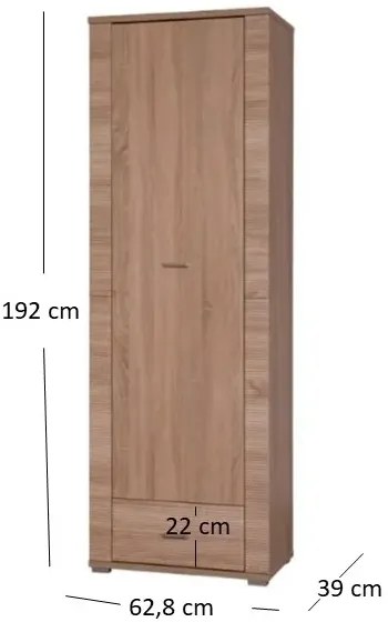 Wysoki Zamykany Regał Z Szufladą K1-B43