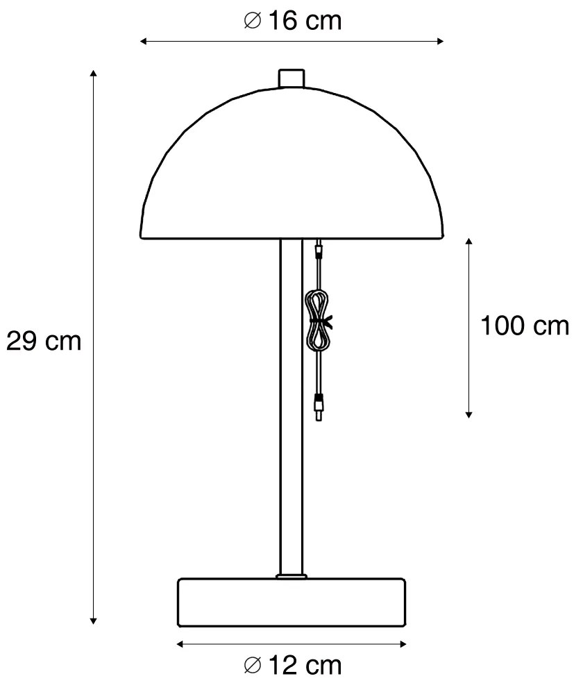 Zewnetrzna Zewnętrzna lampa stołowa ciemnoczerwona z LED, 3-stopniowy ściemniacz, IP44, ładowalna - Keira Nowoczesny Oswietlenie zewnetrzne