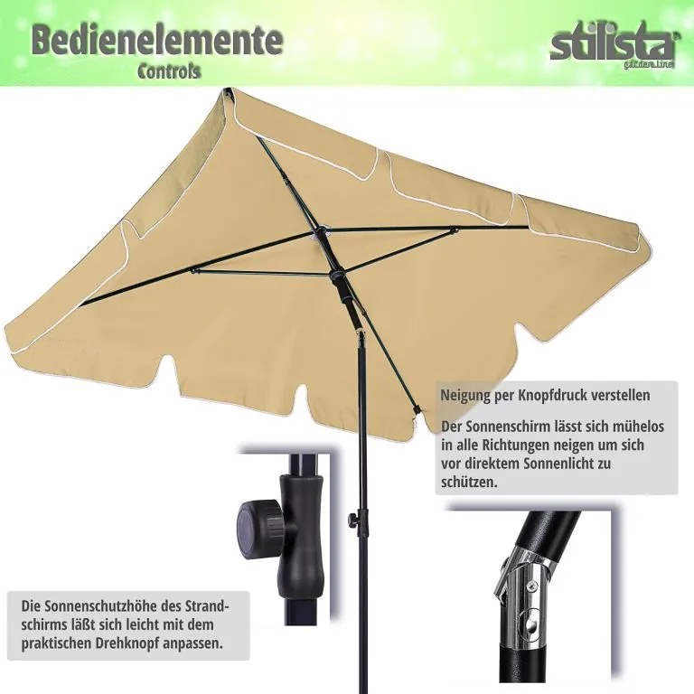 STILISTA Parasol balkonowy składany, 200 x 125 cm, brązowy