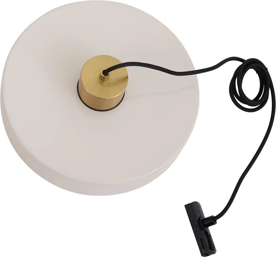 Lampa wisząca retro mosiądz z bielą do systemu szynowego 1-fazowego - Iconic Jina