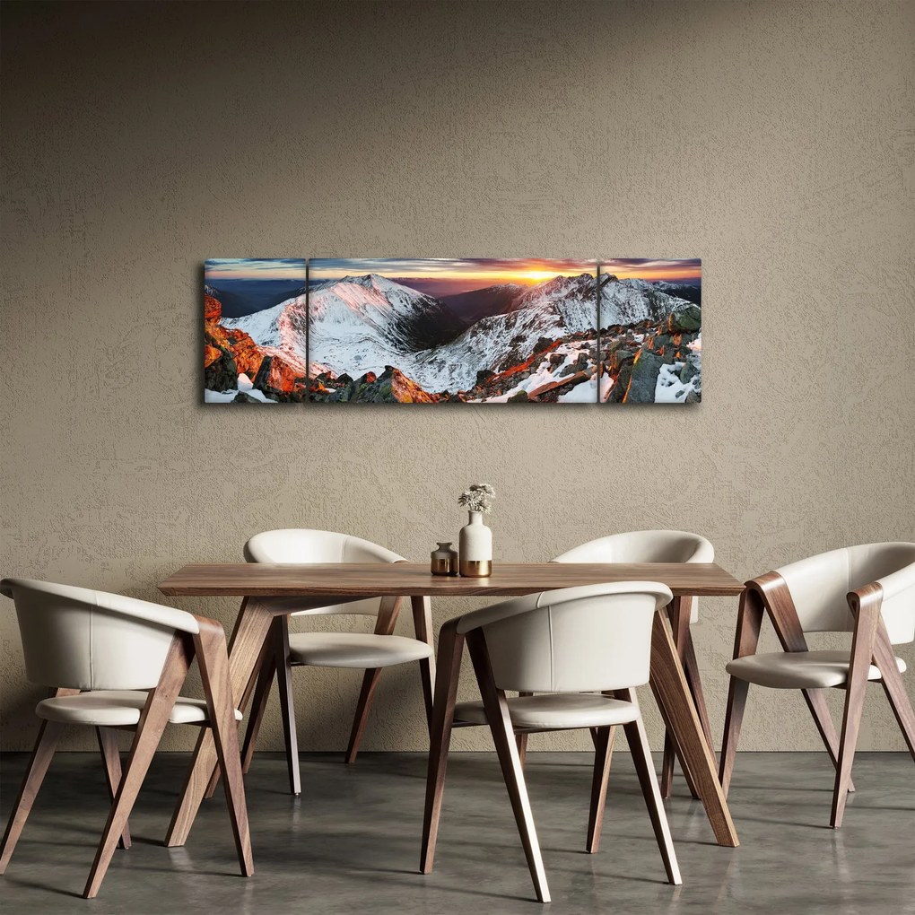 Obraz - Zimowa panorama górska (170x50 cm)
