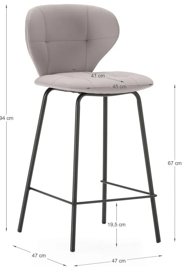 Beżowe hokery zestaw 2 szt. (wysokość siedziska 67 cm) Maura – Marckeric
