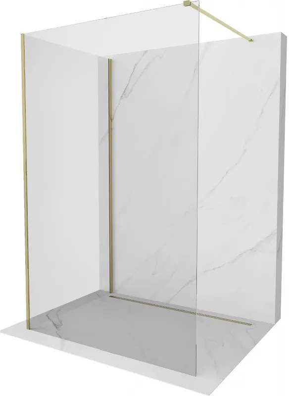 Mexen Kioto ścianka prysznicowa Walk-in 135 x 100 cm, transparent, złota - 800-135-212-50-00-100