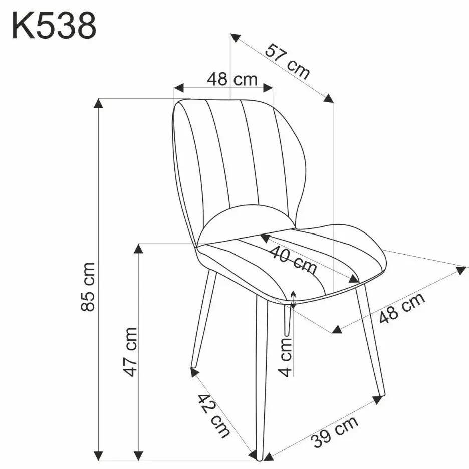 Krzesło tapicerowane K538 VELVET czarne HALMAR