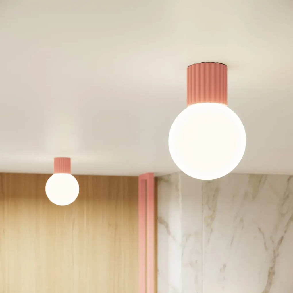 Kinkiet HALO brzoskwiniowy IP44 ryflowany SOLLUX  LIGHTING