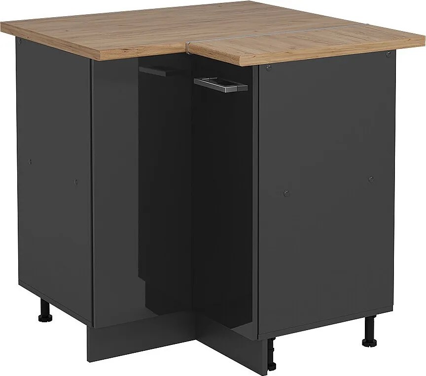 Szafka narożna antracyt wysoki połysk 75.6x60x81.6 r-line