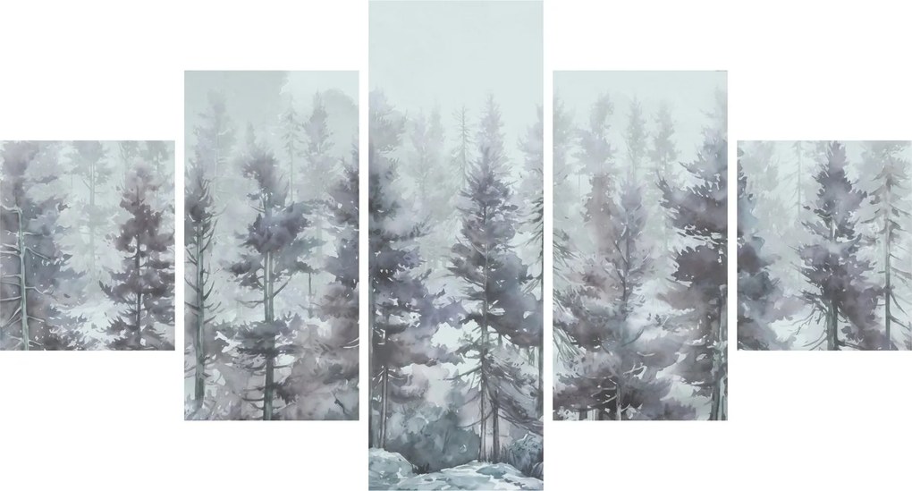 Obraz - Pine forest II, aquarel (125x70 cm)