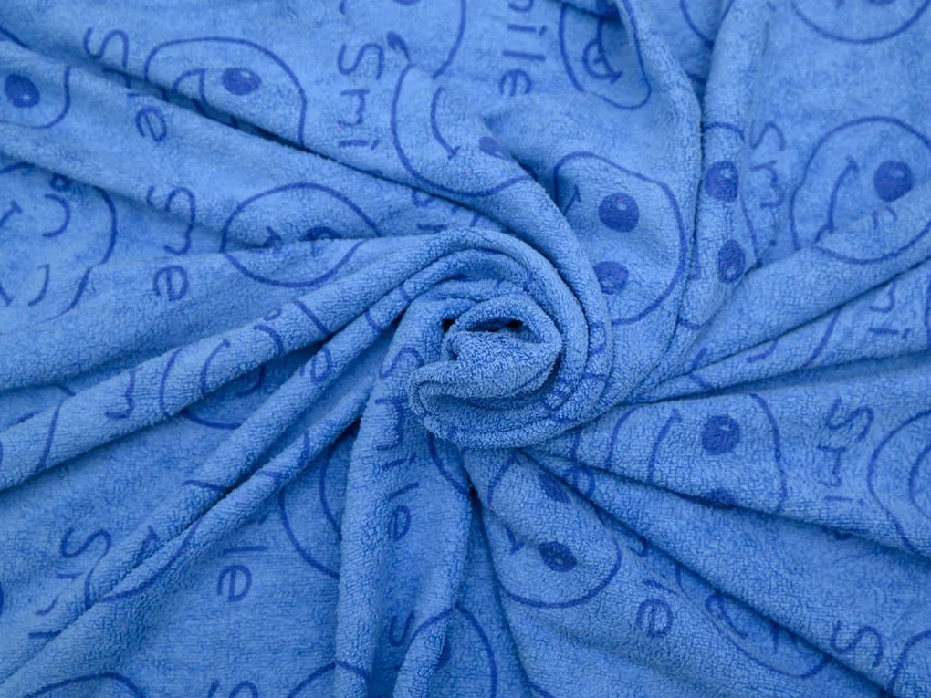 Szybkoschnący ręcznik kąpielowy UŚMIECH niebieski