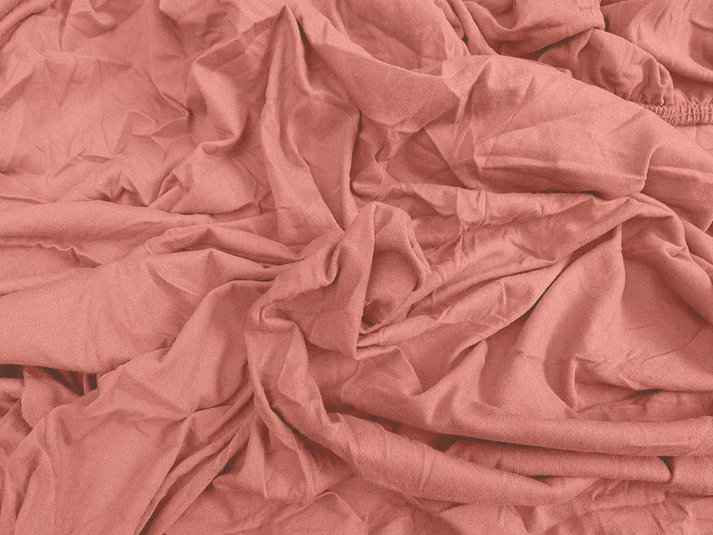 PrzytulneMieszkanie.pl Prześcieradło jersey stary róż 180 x 200 cm