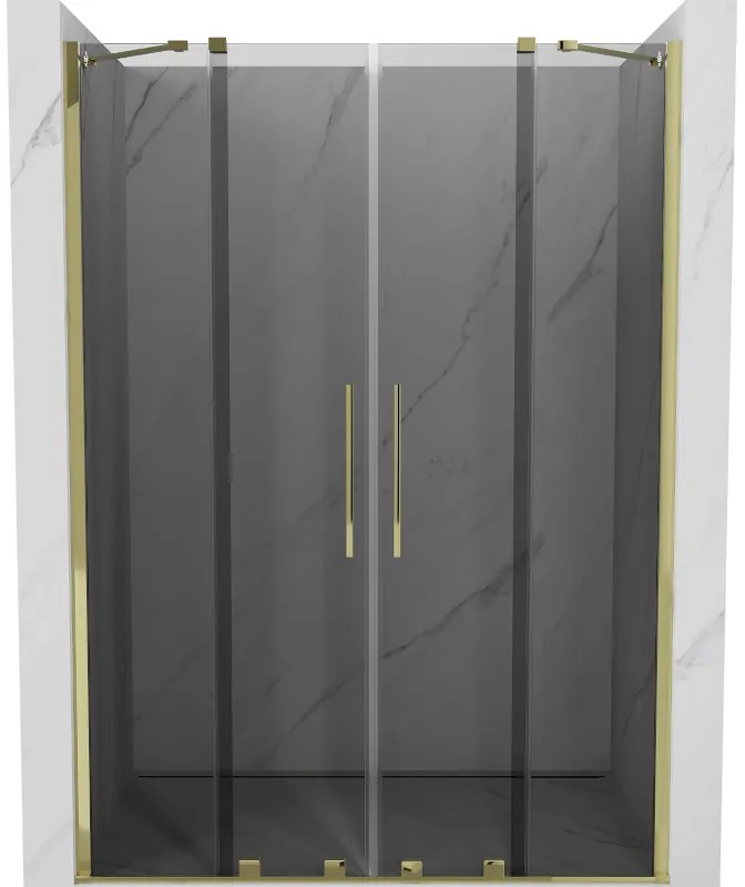 Mexen Velar Duo drzwi prysznicowe rozsuwane 140 cm, grafit, złote - 871-140-000-42-50
