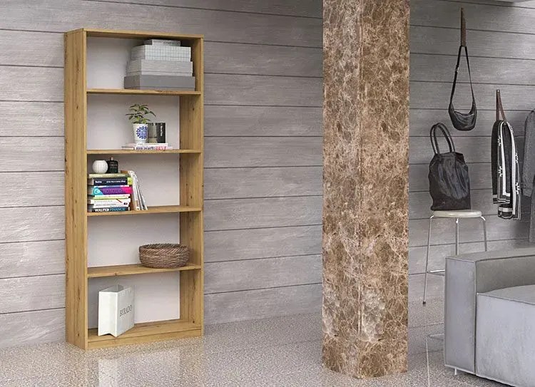 Industrialny regał do salonu Fawios 3X - dąb artisan