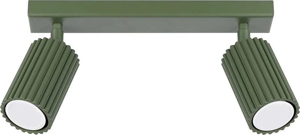 Lampa Sufitowa Minimalistyczny Karbon, Aluminium - 2 Źródło - L.30 X H.16.5 Cm - Zielony Oliwkowy