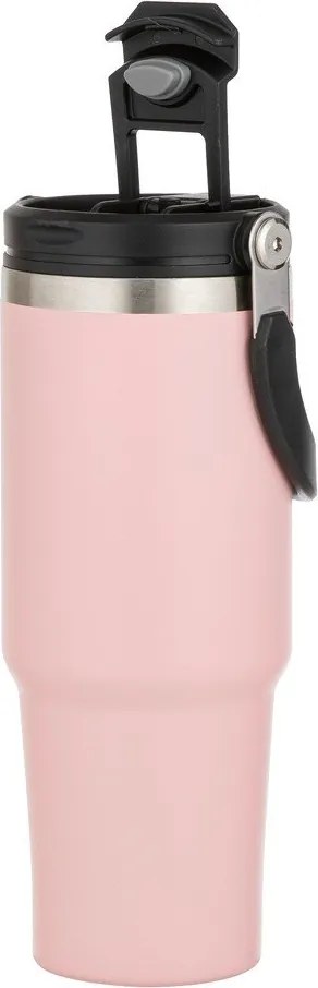 Jasnoróżowa podróżna butelka ze stali nierdzewnej 1 l Eco – Ladelle