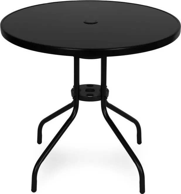 Stolik ogrodowy, balkonowy 80 cm Torello 072, czarny, okrągły