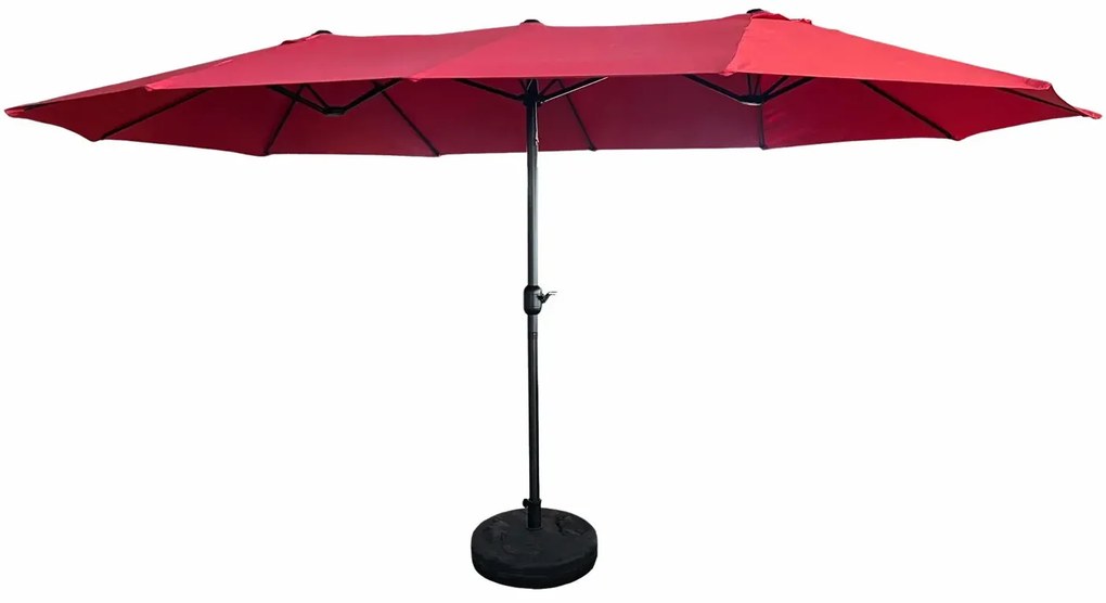 Czerwony potrójny parasol ogrodowy - Berlog