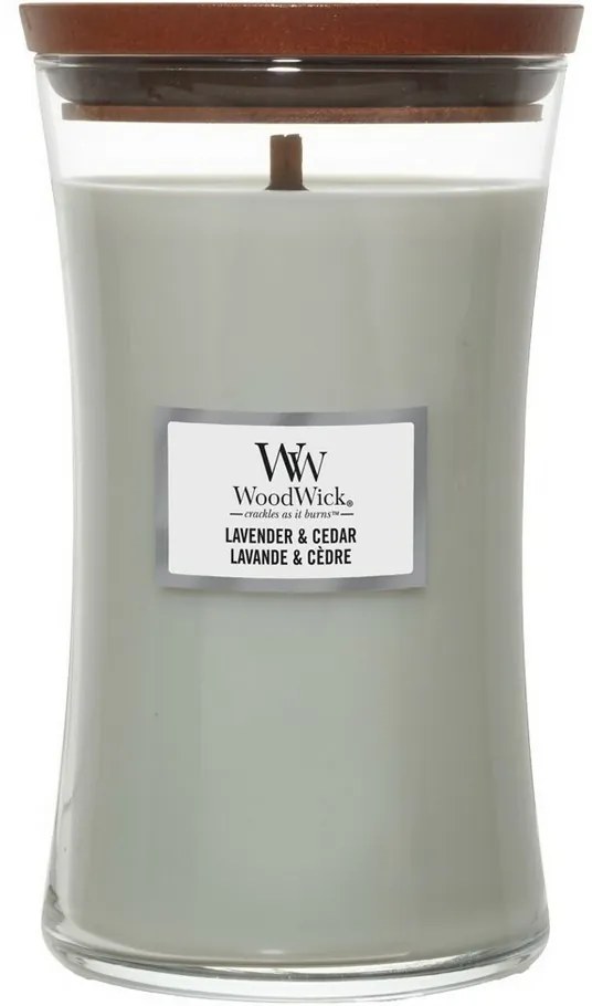 WoodWick Świeca zapachowa w dużym wazonie Lavender&amp; Cedar, 609 g