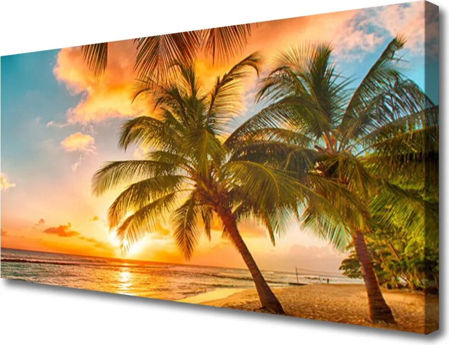 Fotoobraz na płótnie Rajskie Wybrzeże z Palmami