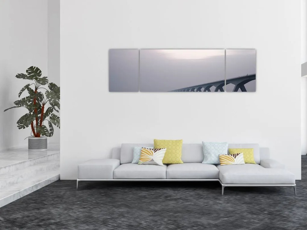 Obraz mostu we mgle (170x50 cm)