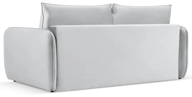 Jasnoszara aksamitna rozkładana sofa 214 cm Vienna – Cosmopolitan Design