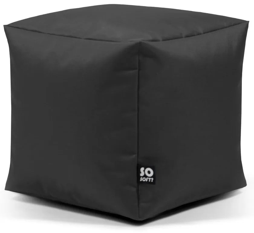 Beżowy dziecięcy worek do siedzenia z imitacji skóry Cube M – So Soft?