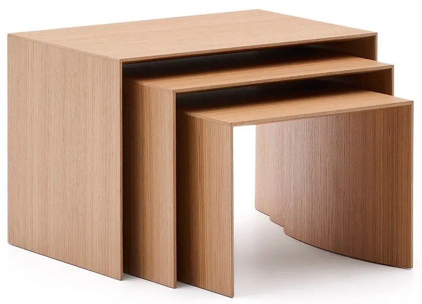 Stoliki zestaw 3 szt. w dekorze dębu 40x60 cm Litto – Kave Home