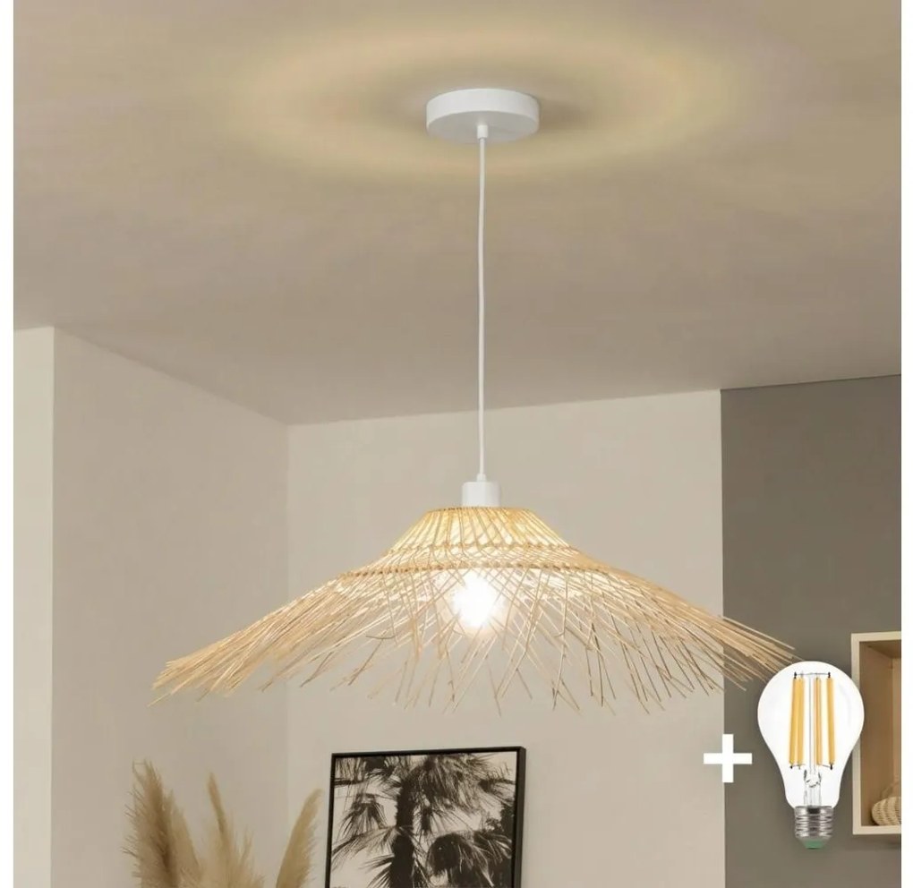 Brilagi - Żyrandol LED na lince CERIA BOHO 1xE27/40W/230V, średnica 100 cm, z bambusa