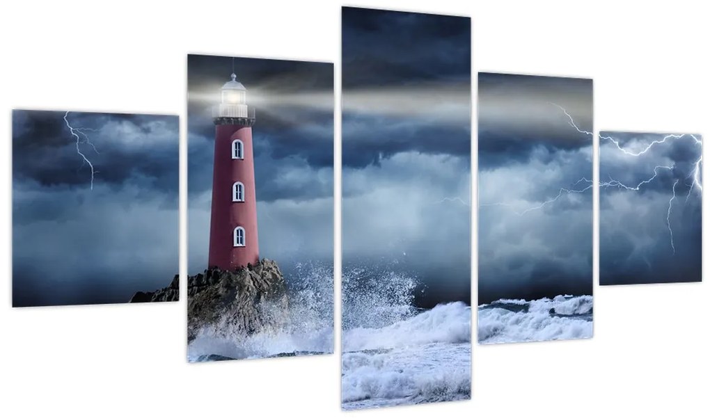 Obraz - Latarnia morska na klifie (125x70 cm)