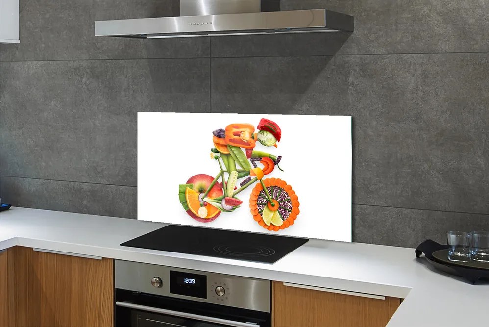 Szkło do Kuchni na Ścianę Artystyczna Postać z Warzyw