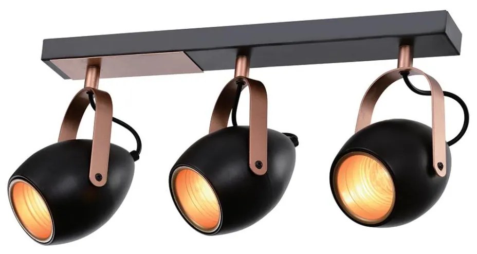 Oprawa punktowa ANICA 3xE14/40W/230V czarno-miedziana