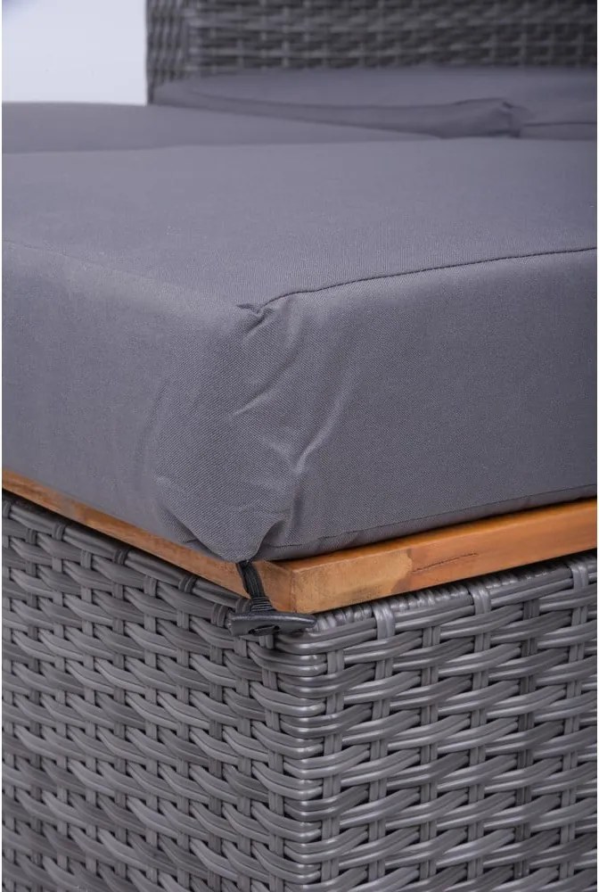 Szara sofa ogrodowa z imitacji rattanu Bari – Garden Pleasure