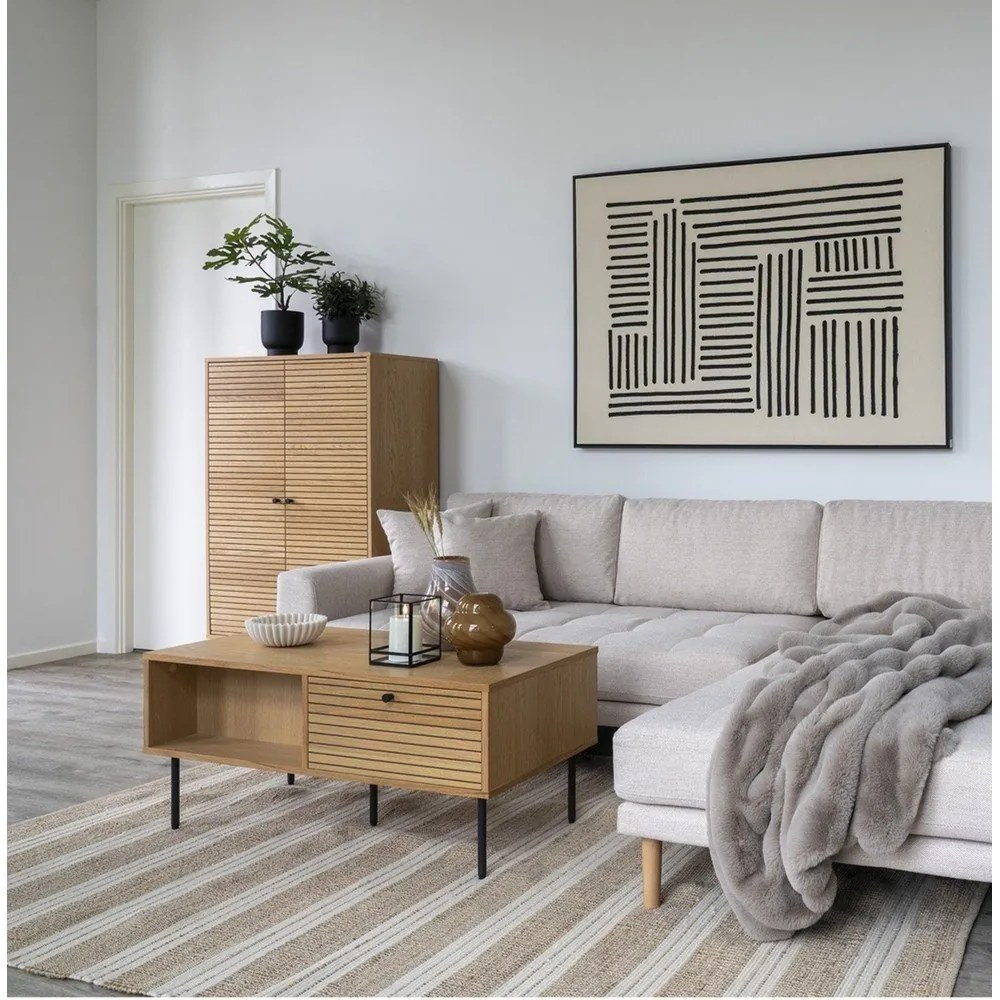 Stolik z blatem w dekorze dębu w naturalnym kolorze 50x100 cm Kyoto – House Nordic