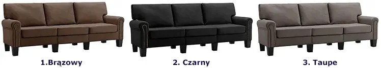 Trzyosobowa brązowa sofa - Alaia 3X