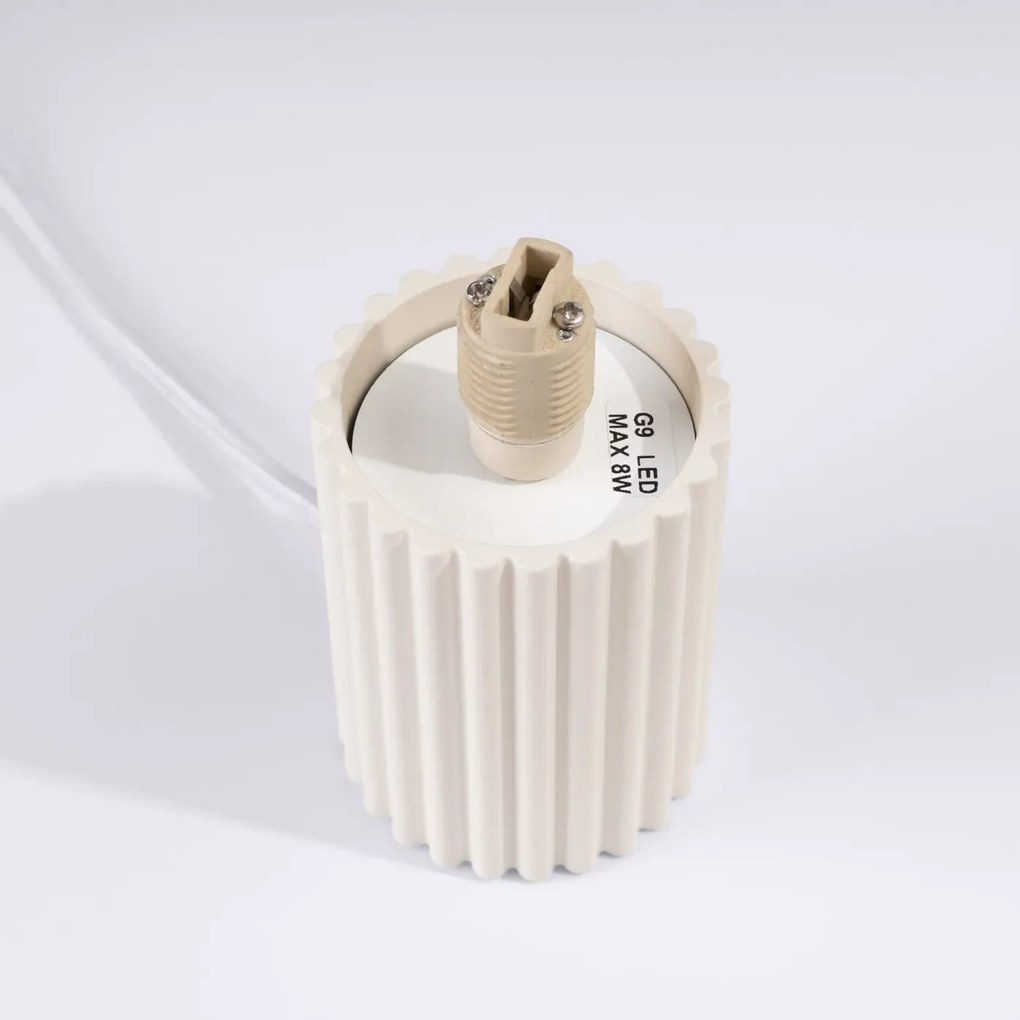 Lampa biurkowa HALO beżowa ryflowana SOLLUX  LIGHTING