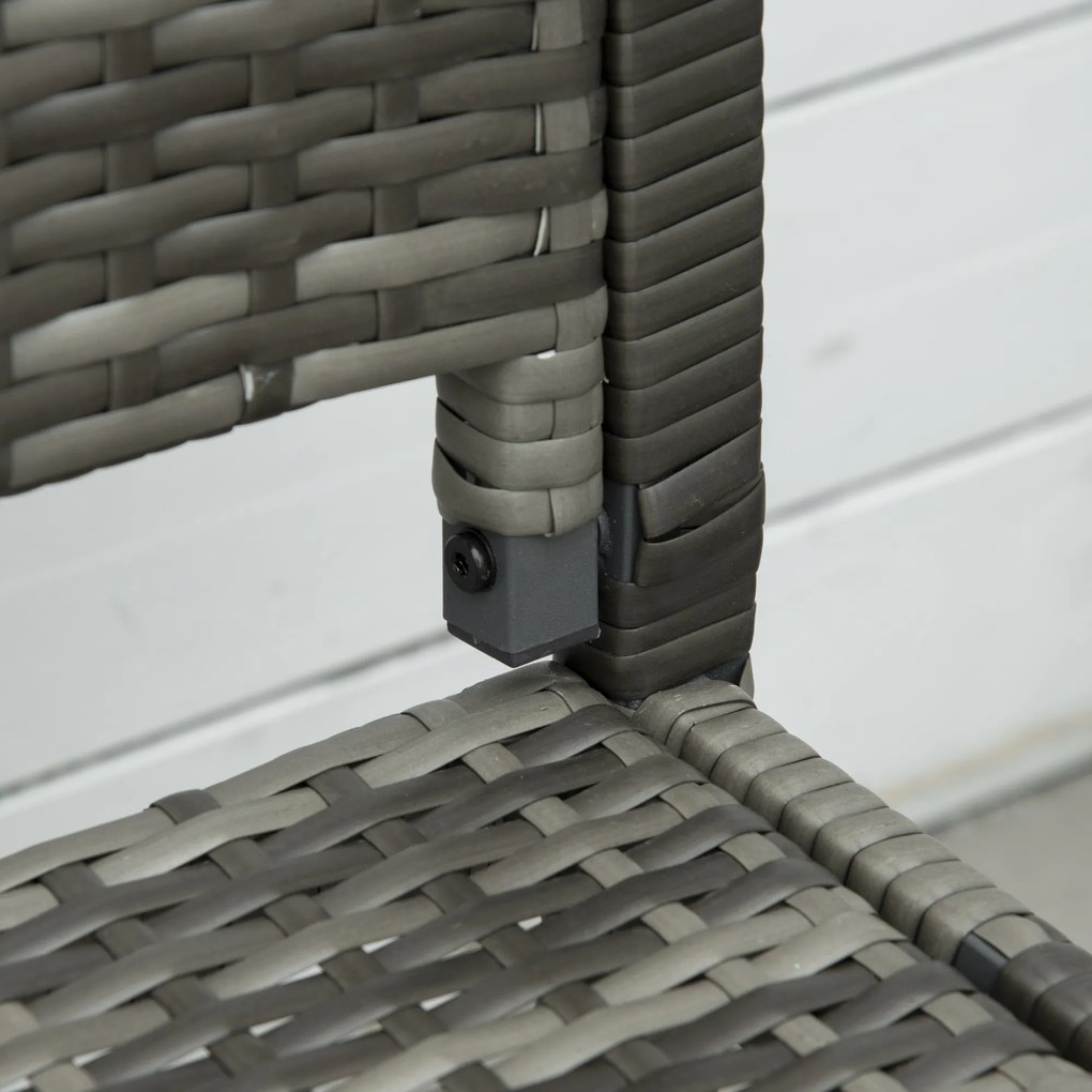 Outsunny Ławka Ogrodowa 2osobowa Styl Rattanowy Stalowa Konstrukcja do 320kg Wytrzymałość i Elegancja | Aosom PL