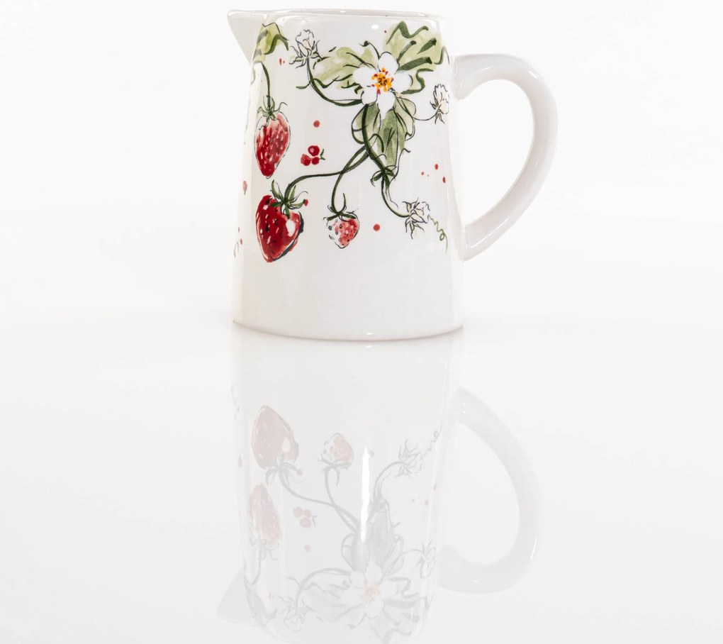 Dzbanek ceramiczny STRAWBERRY, w truskawki, 600 ml