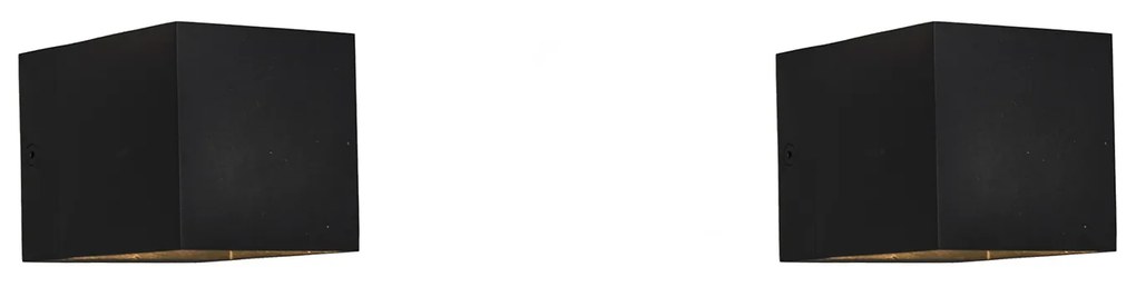 Zestaw 2 nowoczesnych lamp ściennych czarnych - Transfer