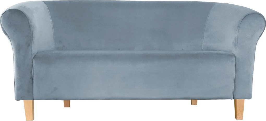 Sofa Milo tkanina Welur wygodna sofa tapicerowana do salonu i poczekalni : Kolor nogi - Drewno, Kolor tkaniny - VELVET - BL06, Typ tkaniny - Velvet, Wysokość nogi - 15 cm