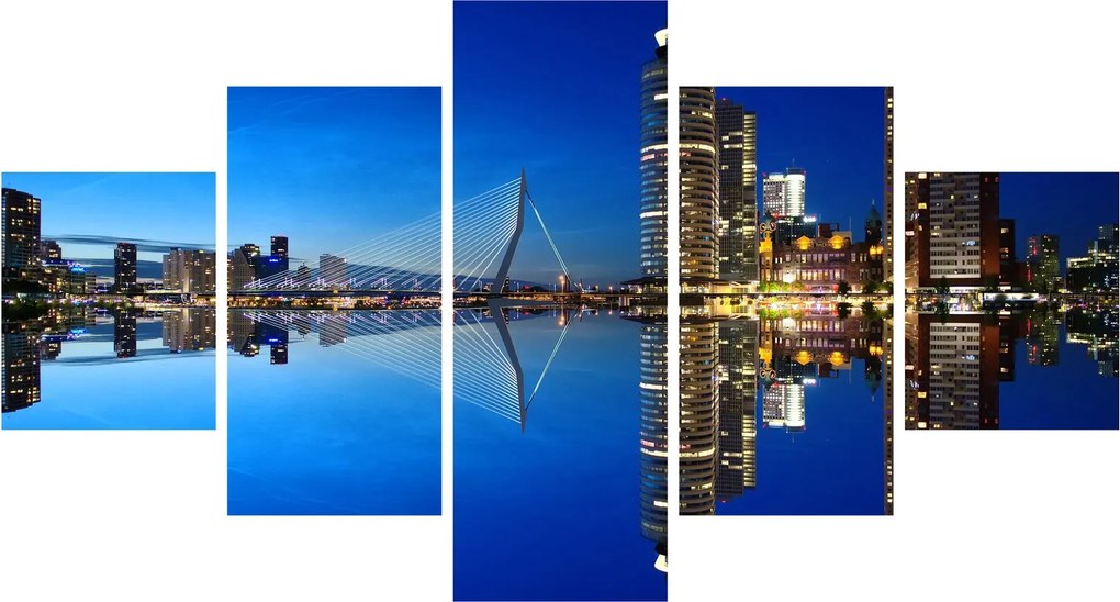 Zdjęcie - Rotterdam nocą (125x70 cm)