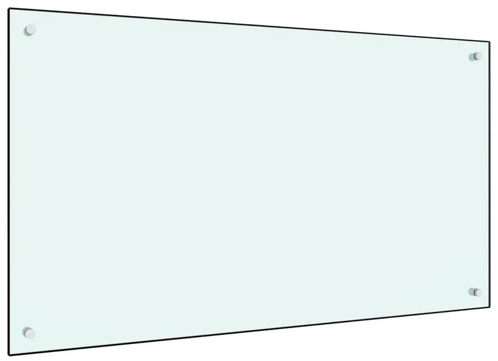 Biały szklany panel ścienny do kuchni R3-W69