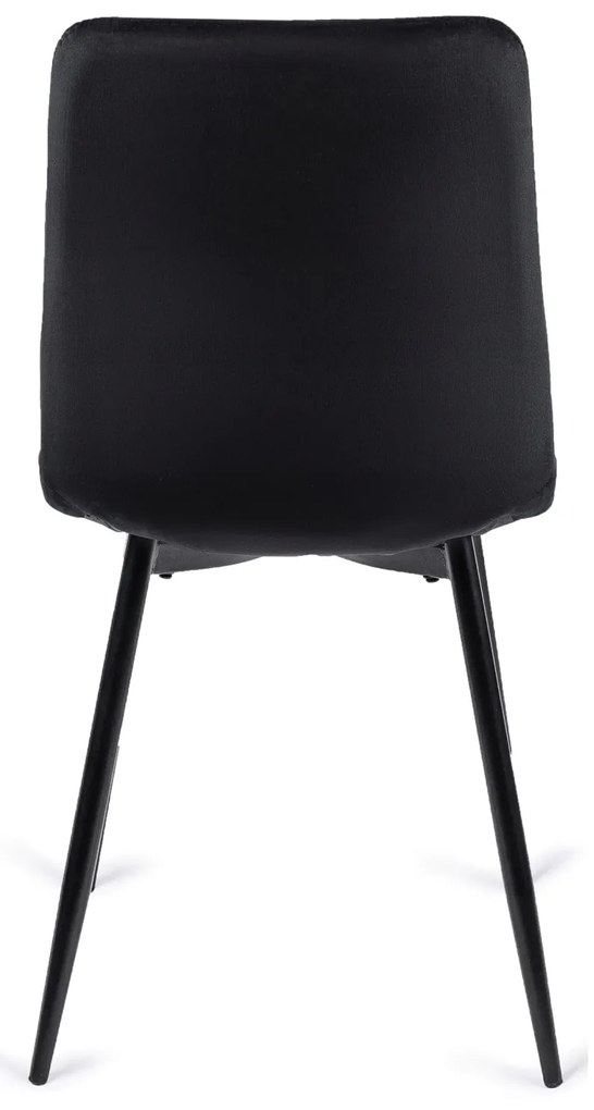 Zestaw Stół Prostokątny Rozkładany CLARK 120-160 cm Dąb Artisan/Czarny i 4 Krzesła Tapicerowane do Jadalni PERU Czarne Welurowe