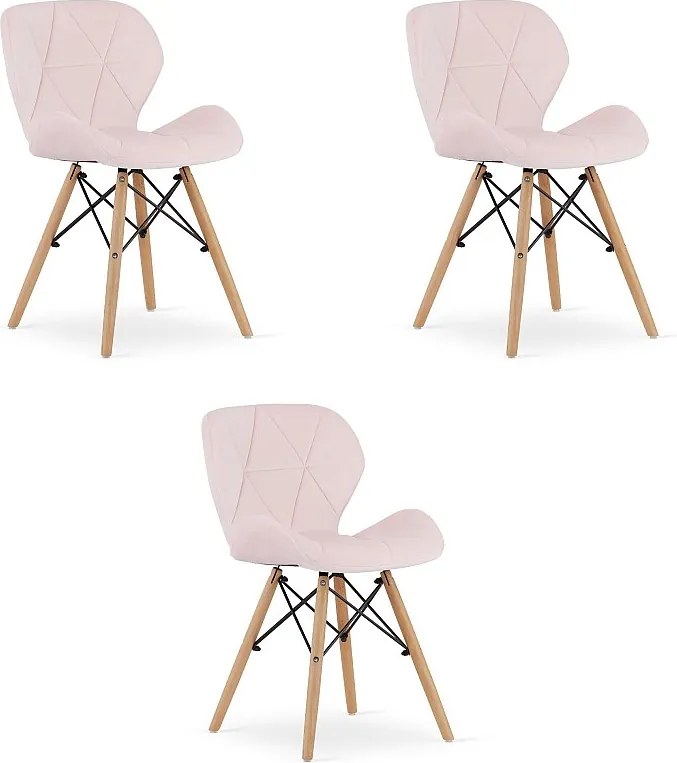 Krzesło Valora WAKO Velvet w kolorze różowym, nowoczesny design do salonu x3