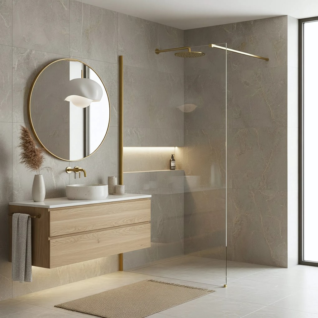 Kabina prysznicowa Walk-In Rea Flexi Transparent / Brush Gold 100