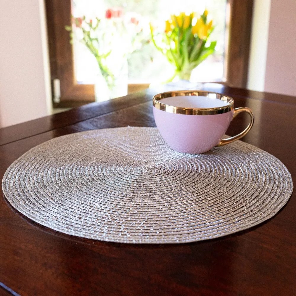 Altom Podkładka Straw złoty, śr. 38 cm, zestaw 4 szt.