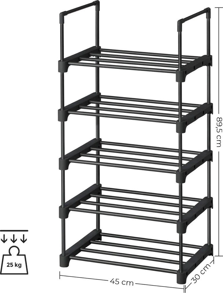 Metalowy stojak na buty 5 półek Barkan 005