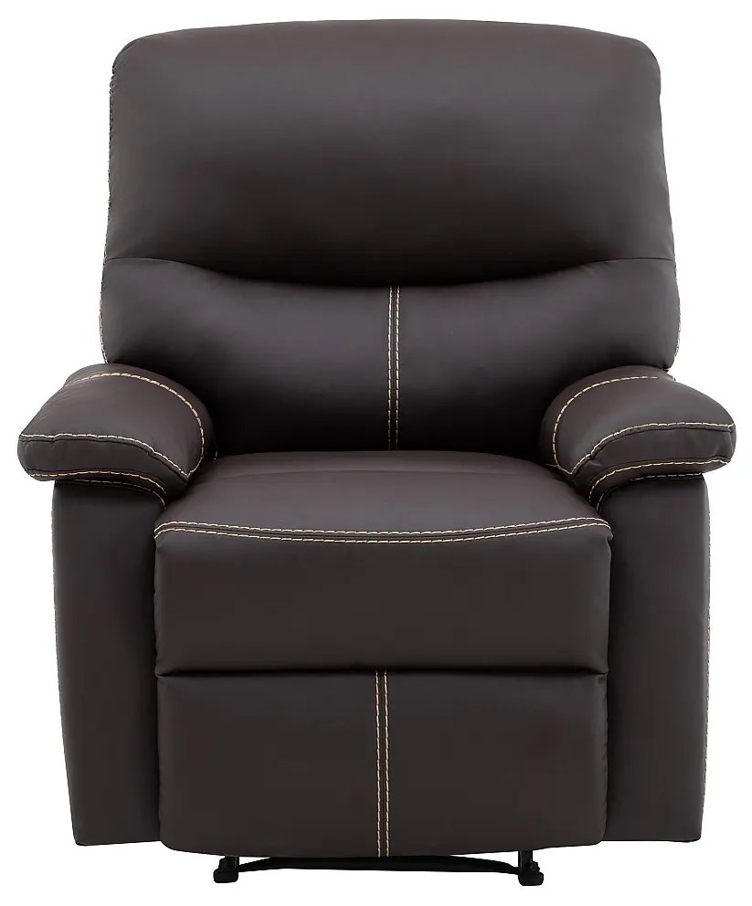 Fotel z funkcją relax z ekoskóry w kolorze brązowym CANBY