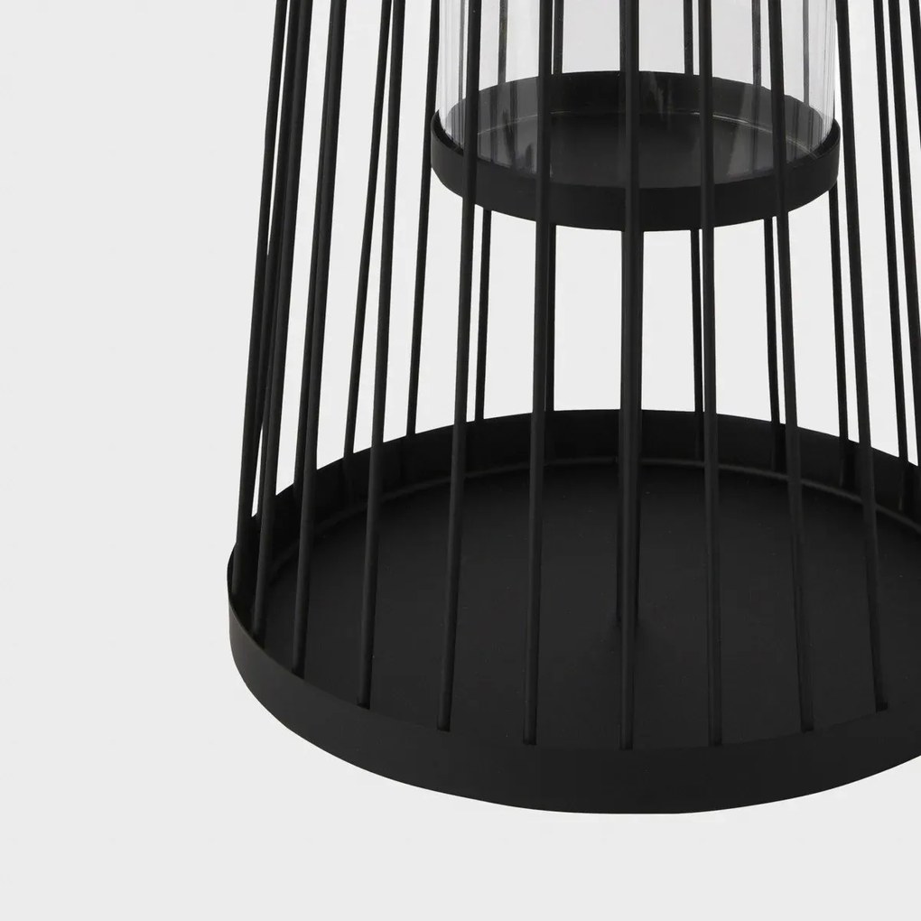Lampion VERANO metalowa czarna 20x40 cm 735738 HOMLA