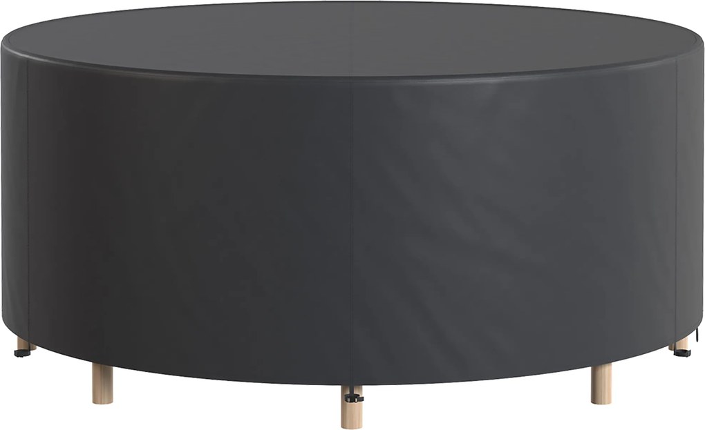 Outsunny Pokrowiec na Meble Ogrodowe Zimowy Wodoodporny Anti-UV 420D Oxford Ø214 x 70 cm Czarny | Aosom PL