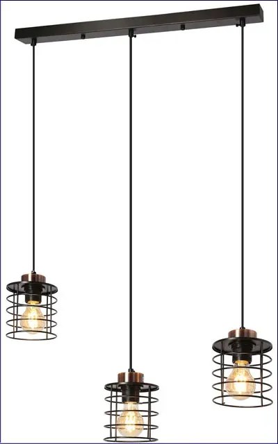 Czarna lampa wisząca w stylu industrialnym - K100 B3-T31