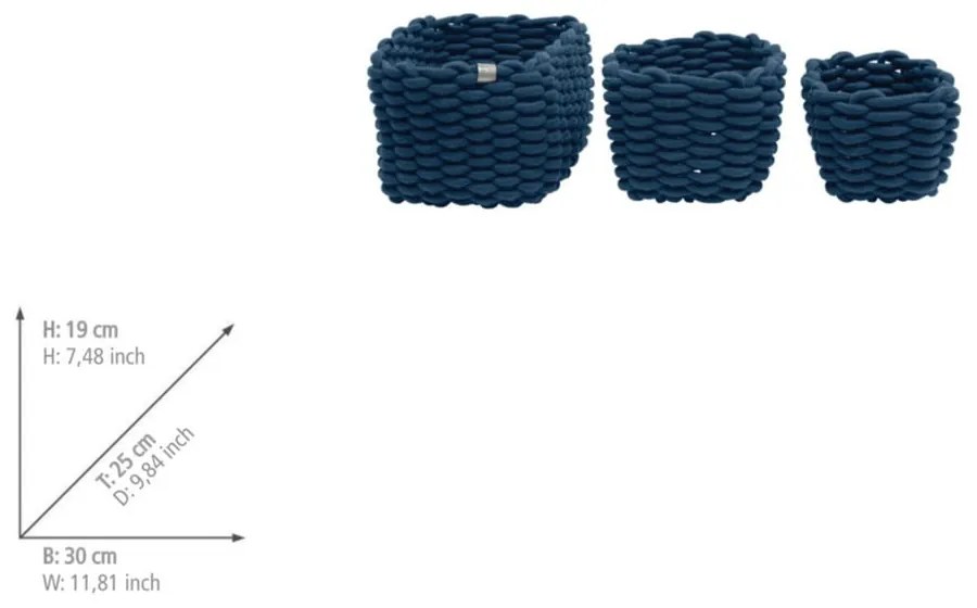 Tekstylne koszyki zestaw 3 szt. 30x25x19 cm Tom Tailor – Wenko