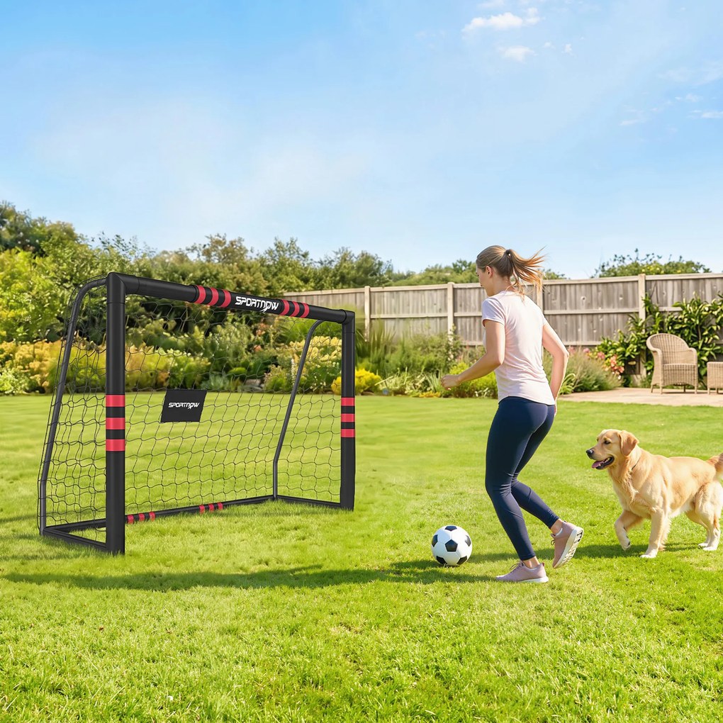 SPORTNOW Bramka do ogrodu 1,8 x 1,2 m dla młodzieży i dorosłych, solidna bramka outdoor z siatką, wyściółką, kotwami ziemnymi | Aosom PL